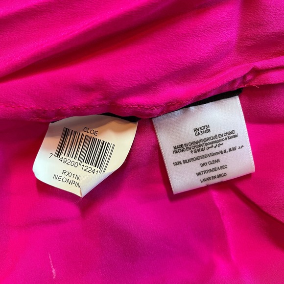 BCBG Silk Fuchsia Pink Tank Top L Sexy Strappy Resort Sleeveless Flowy Old Money - Picture 5 of 13